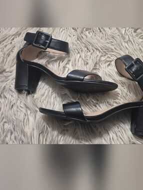 Cynthia Rowley Black Ankle-Strap Block Heels